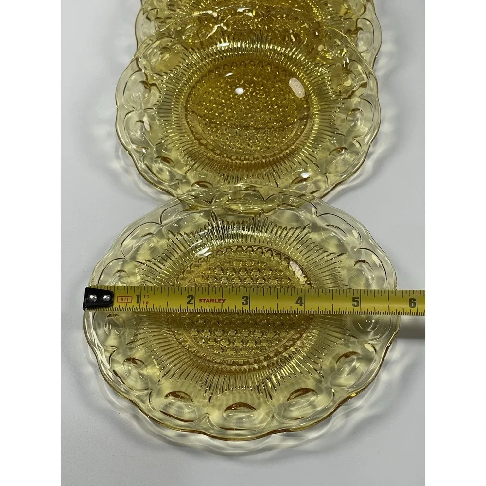 Bartlett Collins St. Genevieve Amber Glass Bread & Butter Plates‎ 1960s Set Of 4